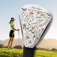 Charming Wildflowers Butterflies Name Monogram
