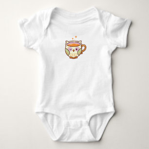Charming Winking Owl Teacup —Cozy Magical Tea Time Baby Bodysuit