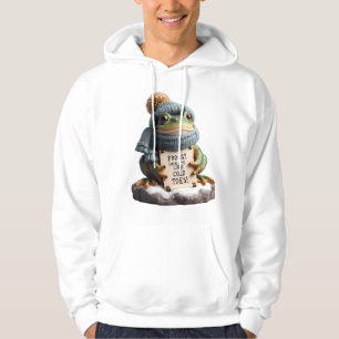 Charming Winter Frog in Knitwear: Cold ToesT-Shirt Hoodie