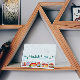 Charming Winter Village Foil Holiday Card