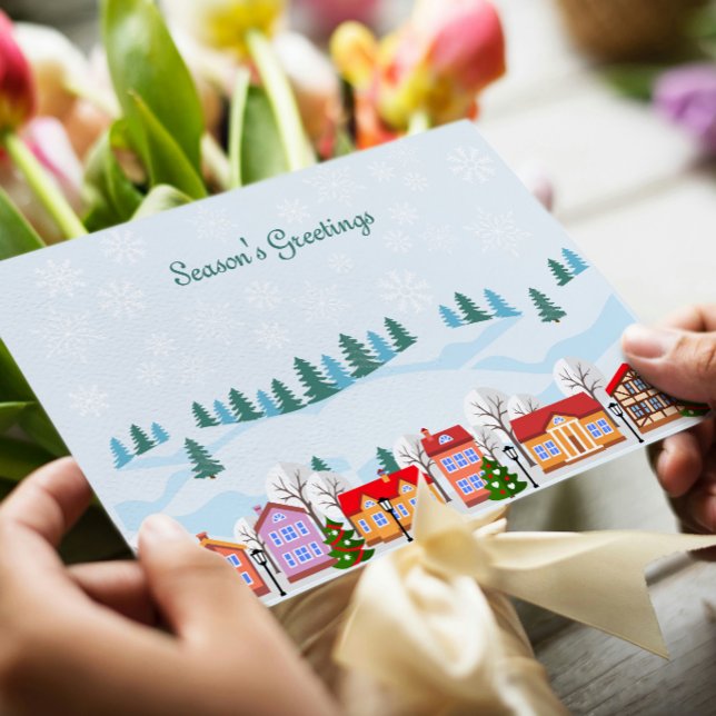 Charming Winter Village Holiday Card –Personalized (Creator Uploaded)