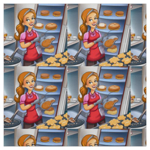 Charming Woman Baking Fabric - Custom