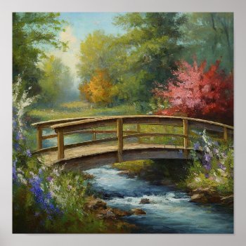 Charming Wooden Bridge Poster by marinella at Zazzle