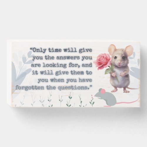 Charming Wooden Mouse Quote Box