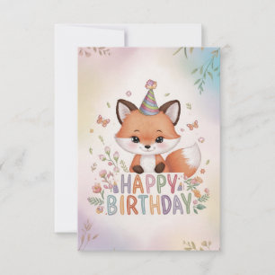 Charming Woodland Fox Birthday Card