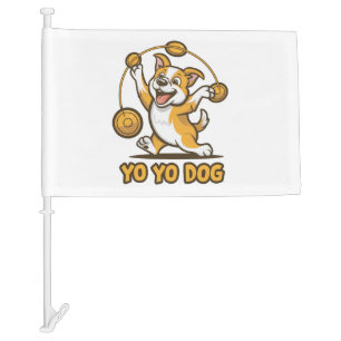 Charming YoYo Dog 360 Skill Car Flag