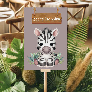 Charming Zebra Crossing Jungle Safari Table Card