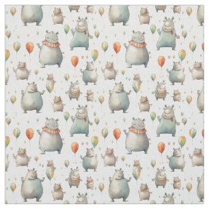 Charmingly Chunky: Whimsy Hippo Fabric