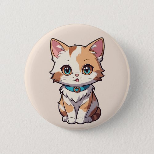 Charmingly Cute Cat Design Button