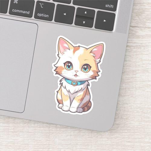 Charmingly Cute Cat Design Sticker