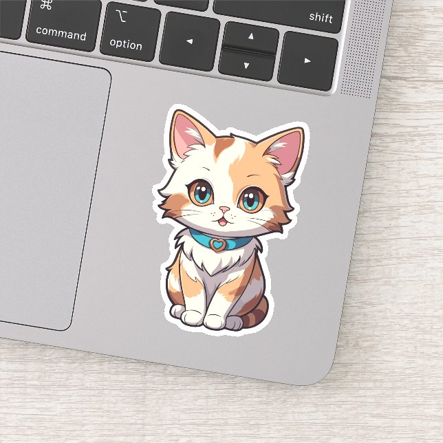 Charmingly Cute Cat Design Sticker (Detail)