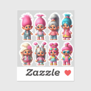 CharmTrolls: Stylish Phone Companions Sticker