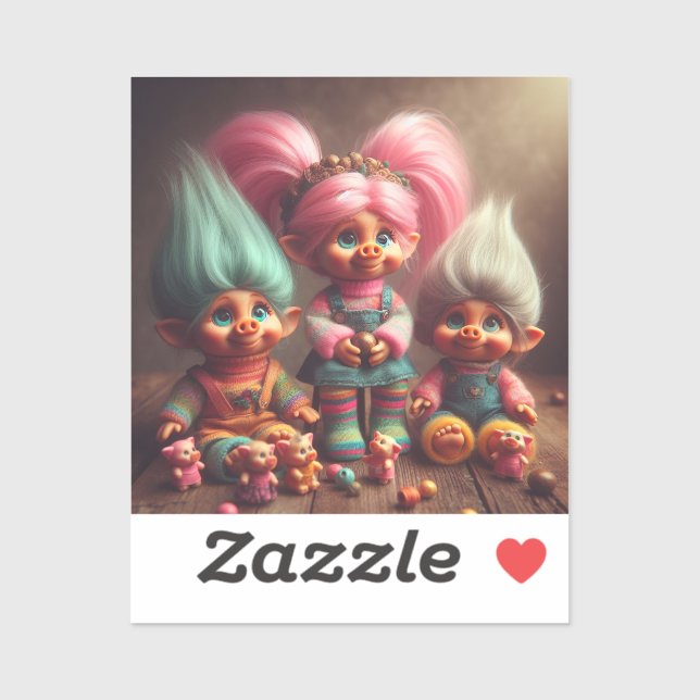 CharmTrolls: Stylish Phone Companions Sticker (Sheet)