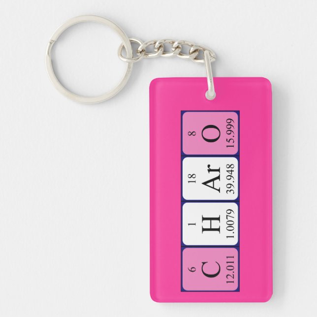 Charo periodic table name keyring (Front)