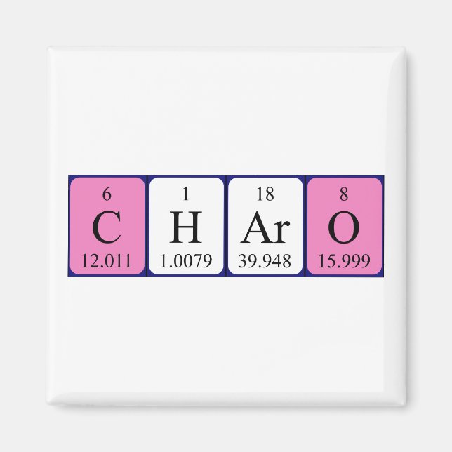 Charo periodic table name magnet (Front)
