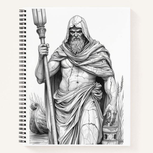 Charon Ferryman Marble Statue Gothic Ink Art Noteb Notebook (Front)