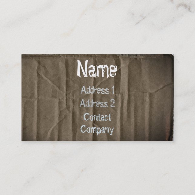 Charred Cardboard Business Card (Front)