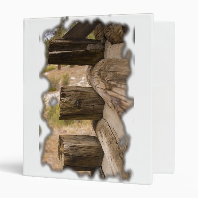 Charred Edge Cabin White BG 3 Ring Binder (Front/Inside)