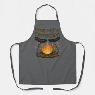 Charred to Perfection Funny Campfire Hot Dog Apron