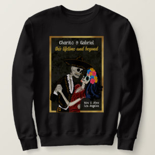 Charro and Catrina Sugar Skulls Black Sweatshirt