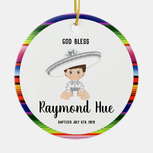 Charro Boy Baptism Ornament