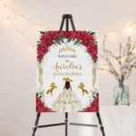 Charro Horses Red Roses White Dress Quinceañera Foam Board<br><div class="desc">(c) The Happy Cat Studio</div>