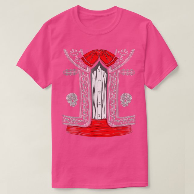 Charro Mariachi Costume Mexican For Party Taco Cin T-Shirt (Design Front)