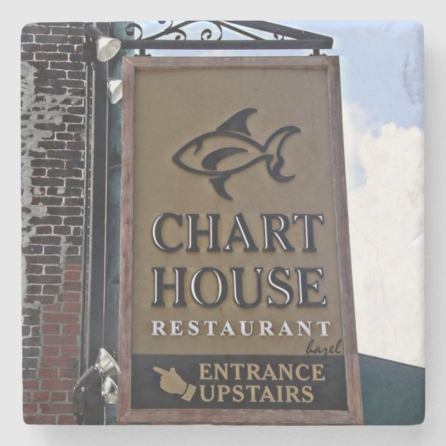 Chart House, Savannah, Georgia Marble Coaster (Front)