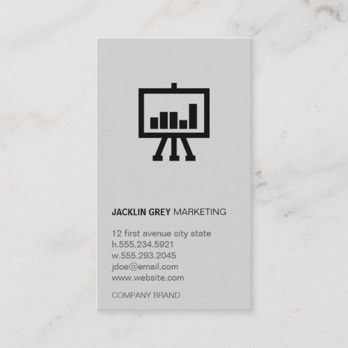 Chart icon Gray and Black Business Card