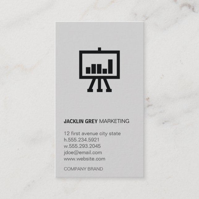Chart icon Gray and Black Business Card (Front)