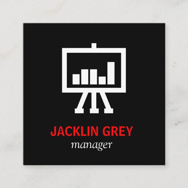 Chart Icon Square Business Card (Front)