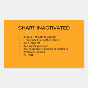 Chart Inactivated Medical Chart Labels (Orange)