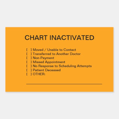 Chart Inactivated Medical Chart Labels Orange
