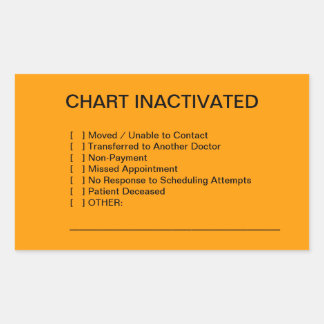 Chart Inactivated Medical Chart Labels (Orange)