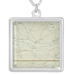 Chart map of Spring Lake to Cedar Creek Coast Silver Plated Necklace