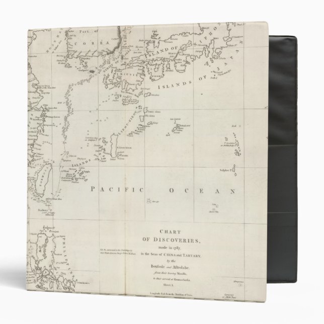 Chart of Discoveries, Made in 1787 3 Ring Binder (Front/Inside)