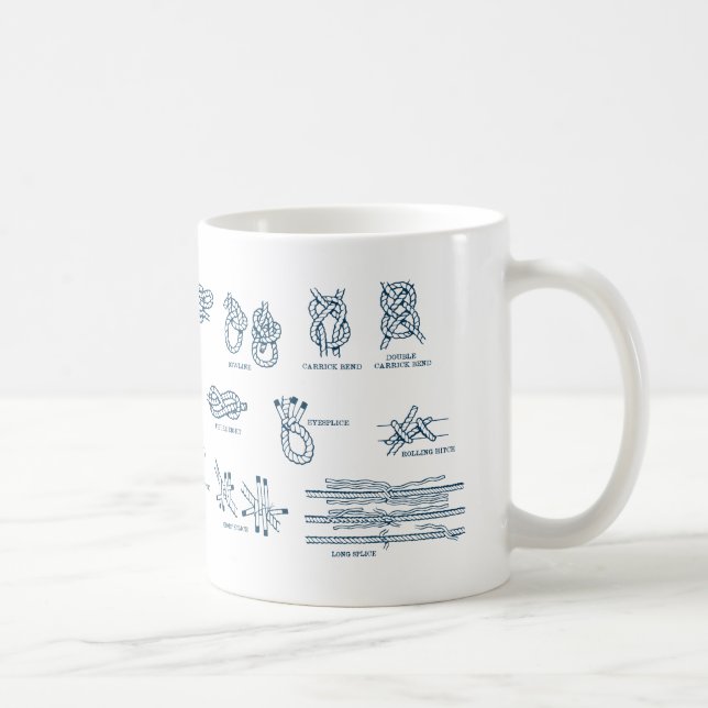 Chart of how to tie nautical knots and splices coffee mug (Right)