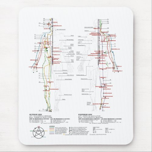 Chart of Human Meridians Mouse Pad