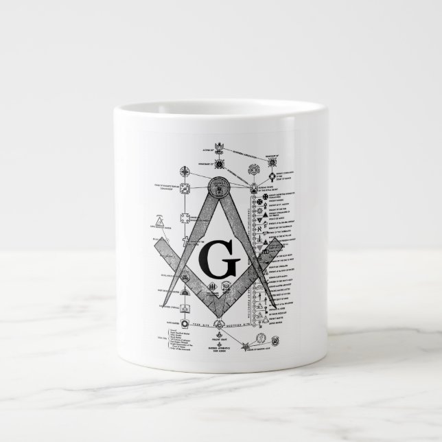 Chart of Masonic Degrees Giant Coffee Mug (Front)