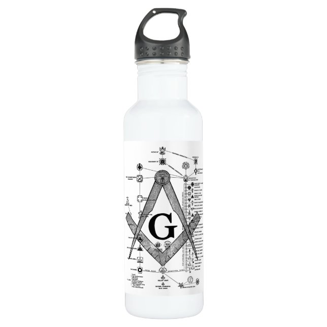 Chart of Masonic Degrees Water Bottle (Front)