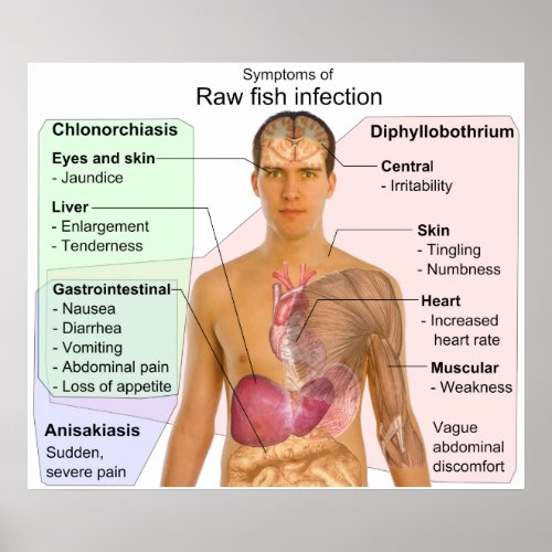 Chart of Symptoms of a Raw Fish Infection