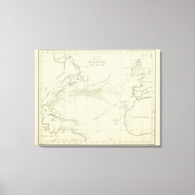 Chart of the Atlantic Ocean Canvas Print (Front)