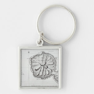 Chart of the Island Otaheite, 1769 Keychain