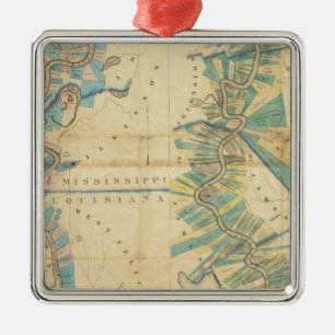 Chart of The Lower Mississippi River Metal Ornament