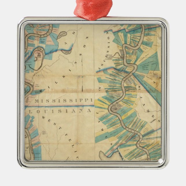 Chart of The Lower Mississippi River Metal Ornament (Front)
