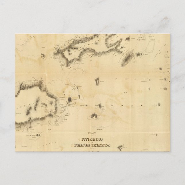 Chart of the Viti Group or Fiji Islands Postcard (Front)