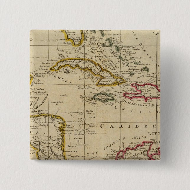 Chart of the West Indies 3 Button (Front)
