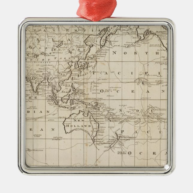 Chart of the World Metal Ornament (Front)