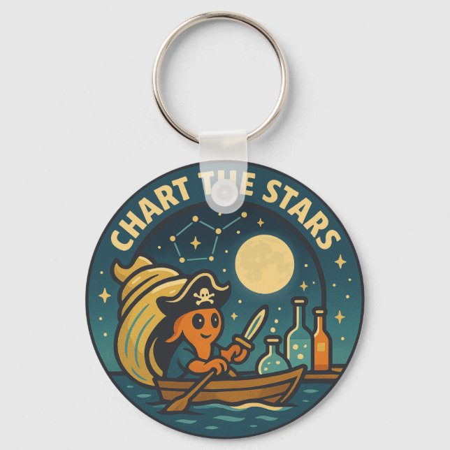 Chart The Stars Pirate Octopus Keychain (Front)