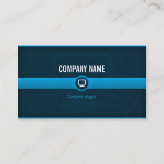 Chart visits - Professional blue data processing Business Card